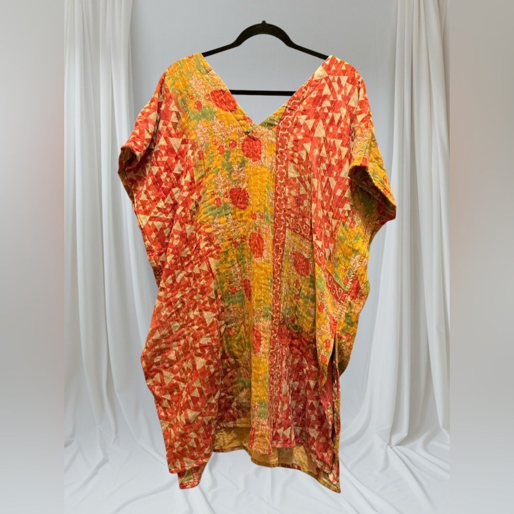 Kantha Top ITEM 131 BOHO COMFY with pockets, handmade reversible OS FESTIVAL
